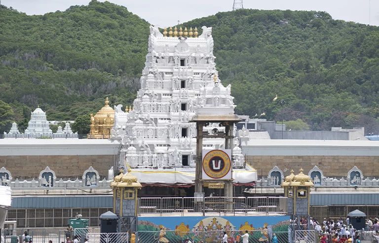 Holy Tirumala Venkateswara Temple in Tirupati, Andhra Pradesh.